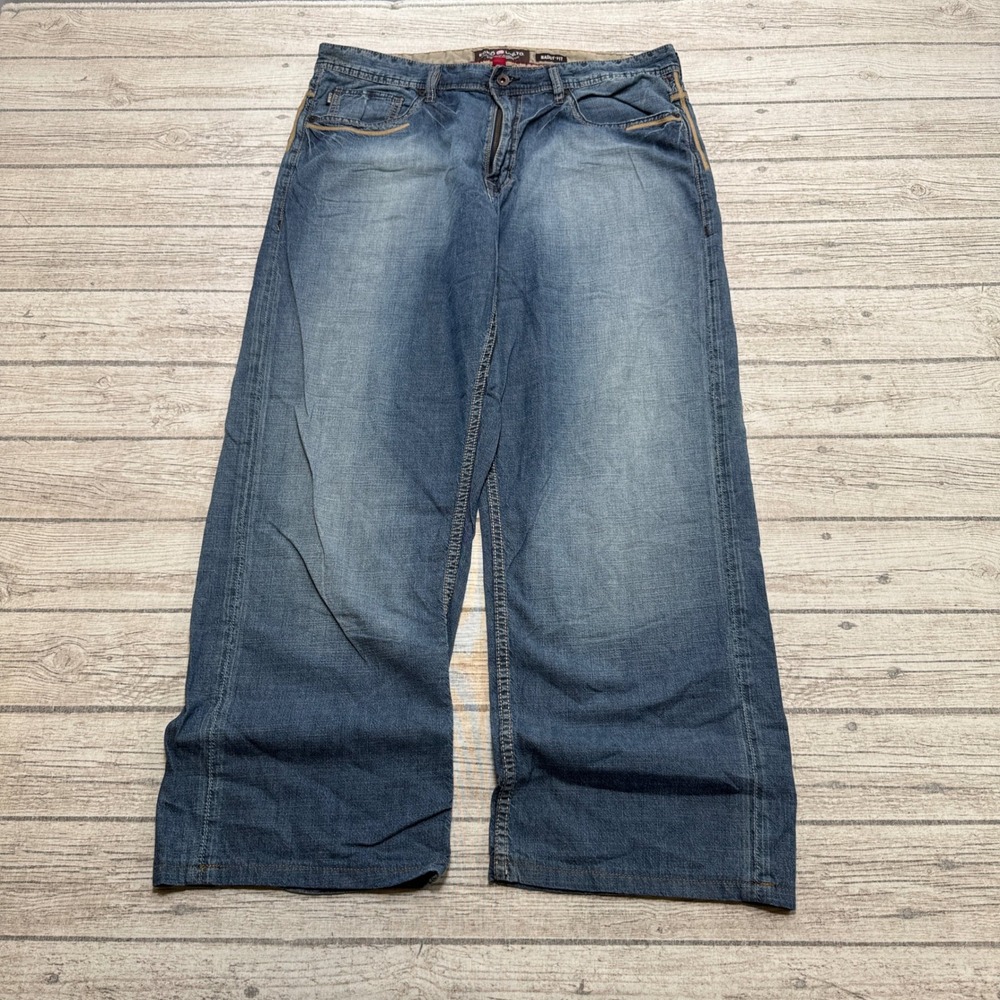 Y2K Ecko Unltd Jeans Men's 37x29 Blue Denim Wide Leg Baggy Fit Streetwear Skater